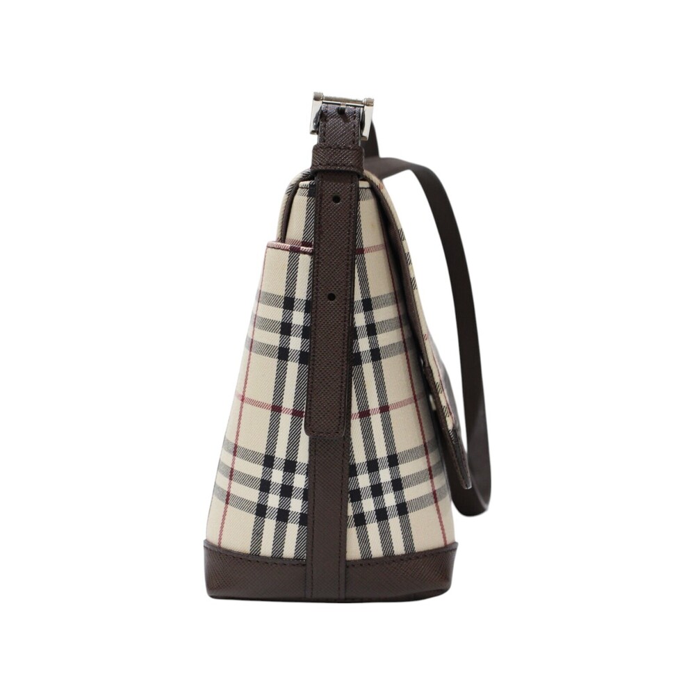 BURBERRY Nova Check Shoulder Bag Brown Beige Tan Classic - Picture 4 of 7